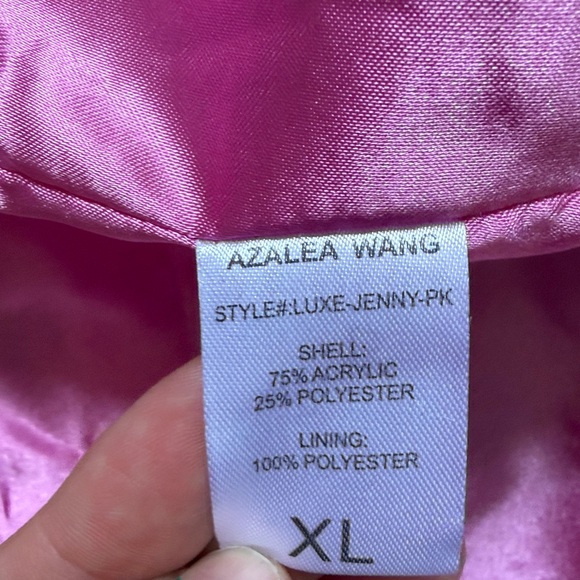 AZALEA WANG Faux Fur Panel Hooded Trench Coat Pink XL RARE SOLD OUT - Picture 7 of 8